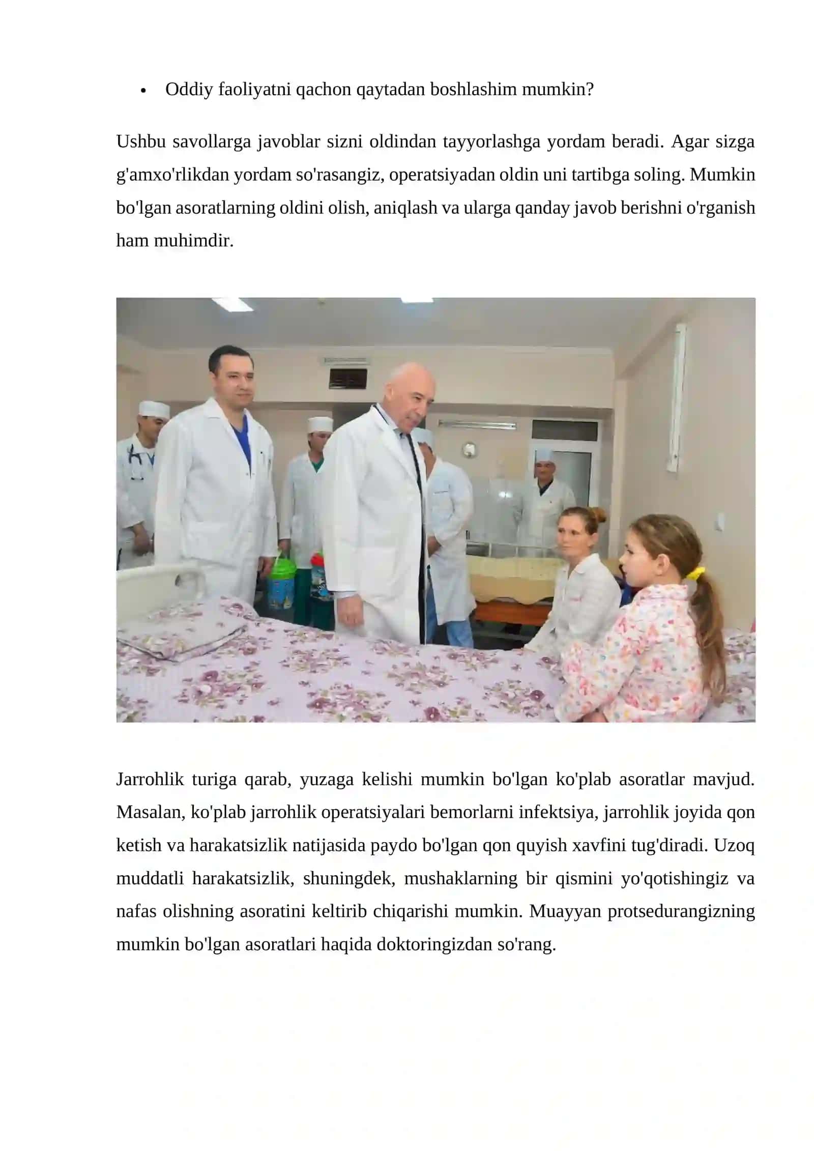 Operatsiyadan chiqqan bemorga gigienik muolajalar 3