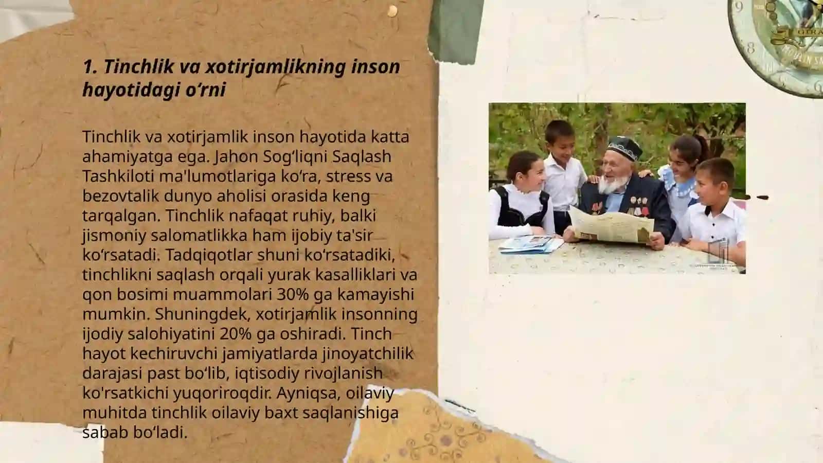 Tinch va xotirjam yashash baxti 3