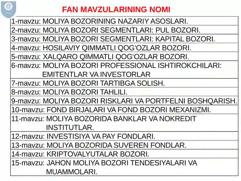 MOLIYA BOZORINING NAZARIY ASOSLARI 3
