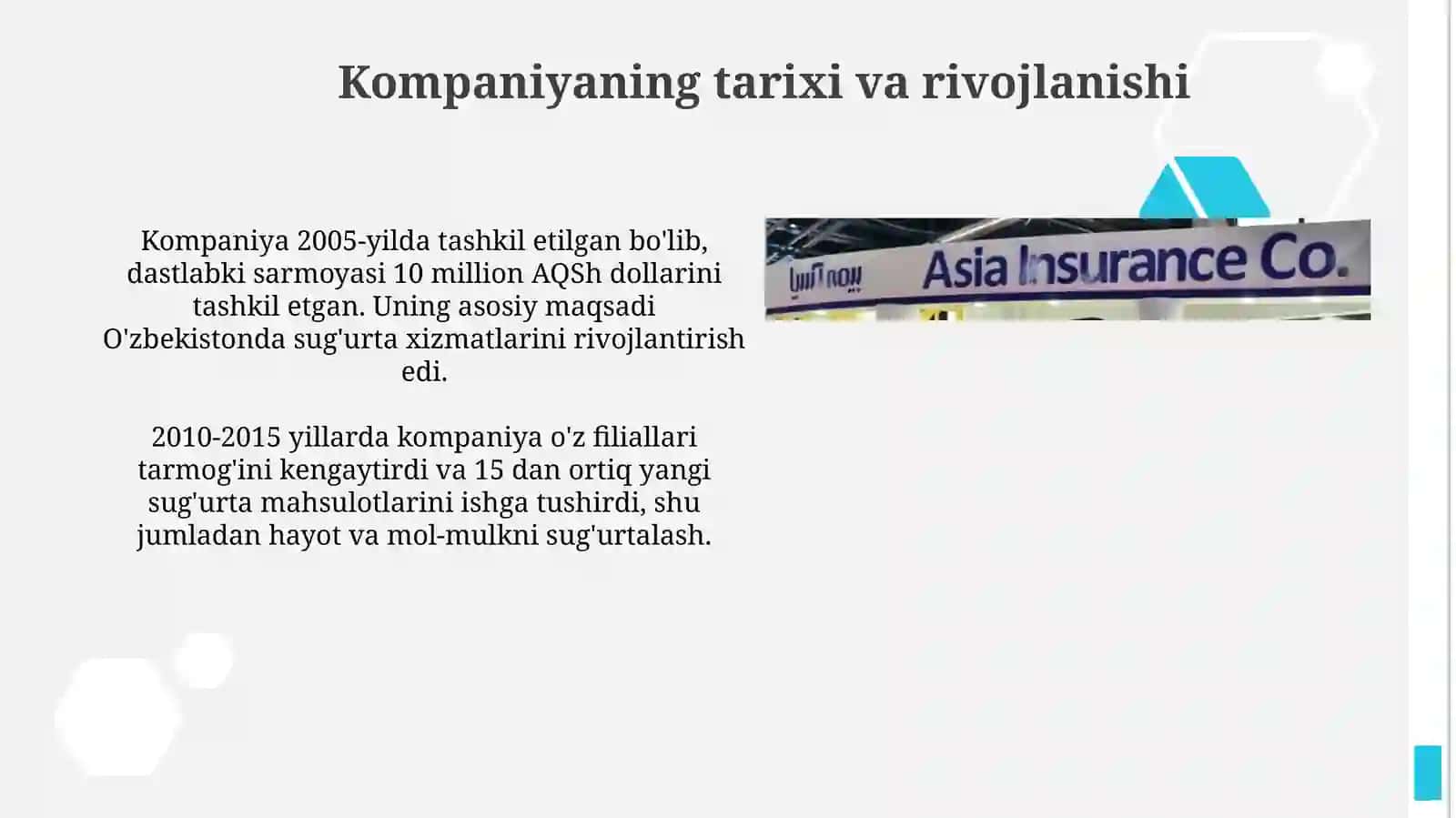Asia insurancesugʻurtakonpaniyasi 3