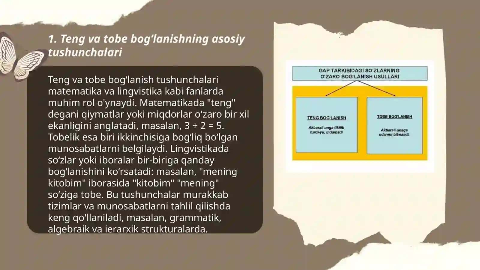 Teng va tobe bogʻlanish 3