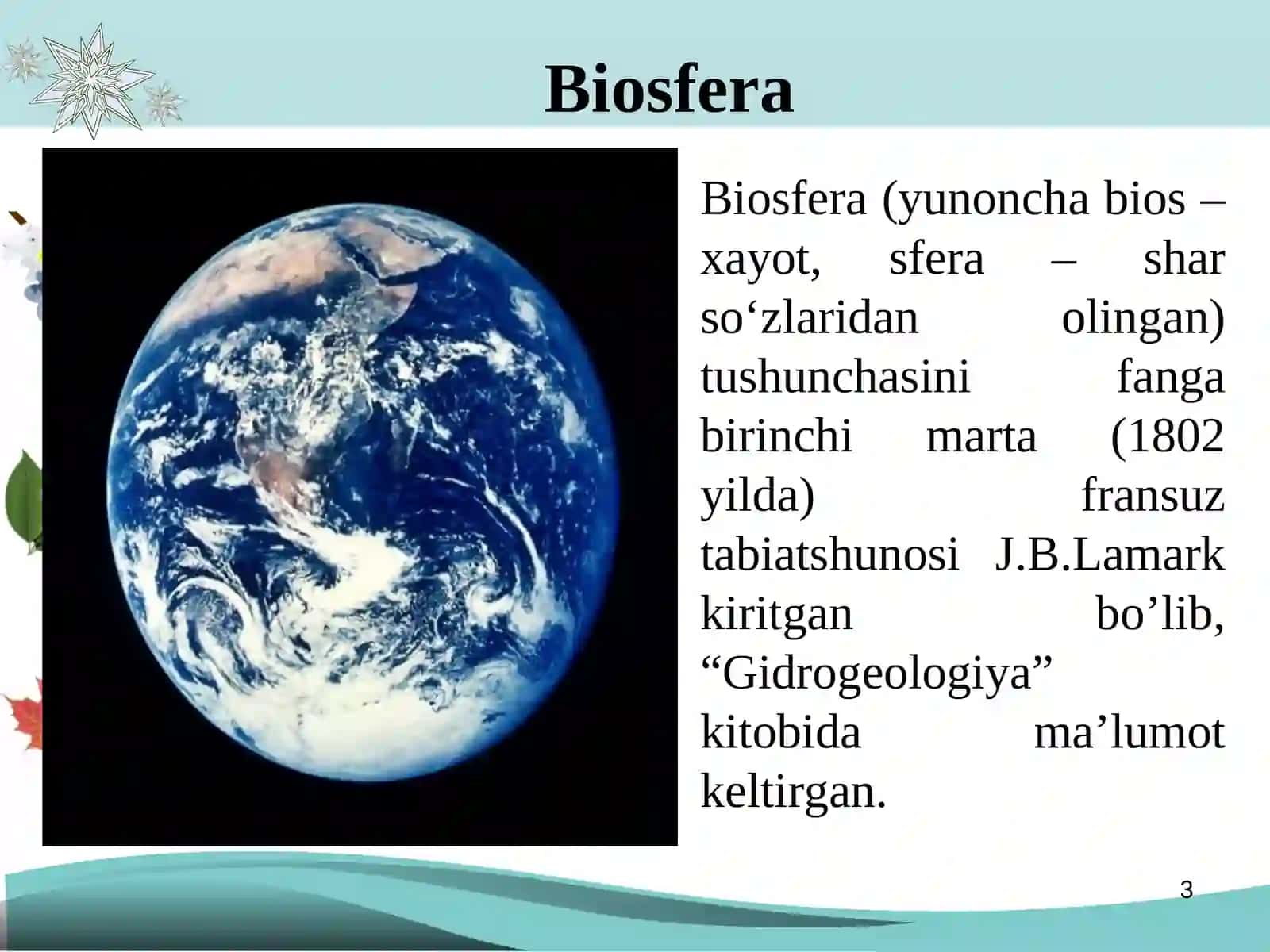 Biosfera xaqidata’limot 3