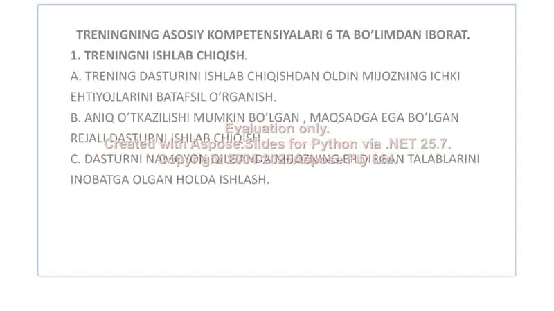 TRENING O’TKAZISH USLUBLARI 3