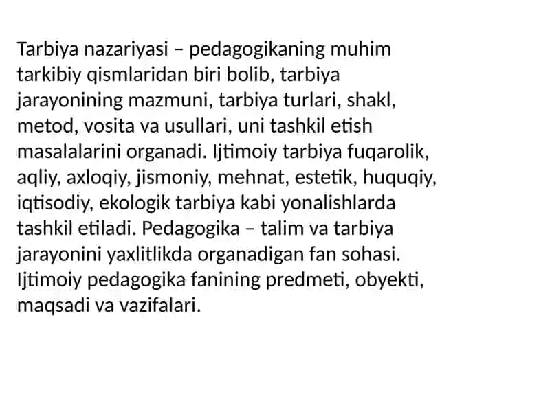 Pedagogika fanining jamiyat taraqqiyotida o'rni 3