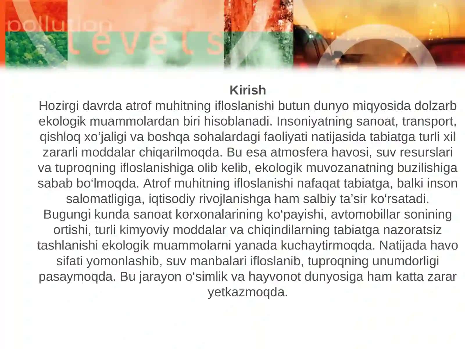 Atrof muhit ifloslanishi turlari. 3