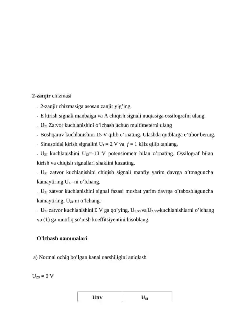 YARIM O’TKAZGICHLAR PARAMETRLARINI O’LCHASH 3