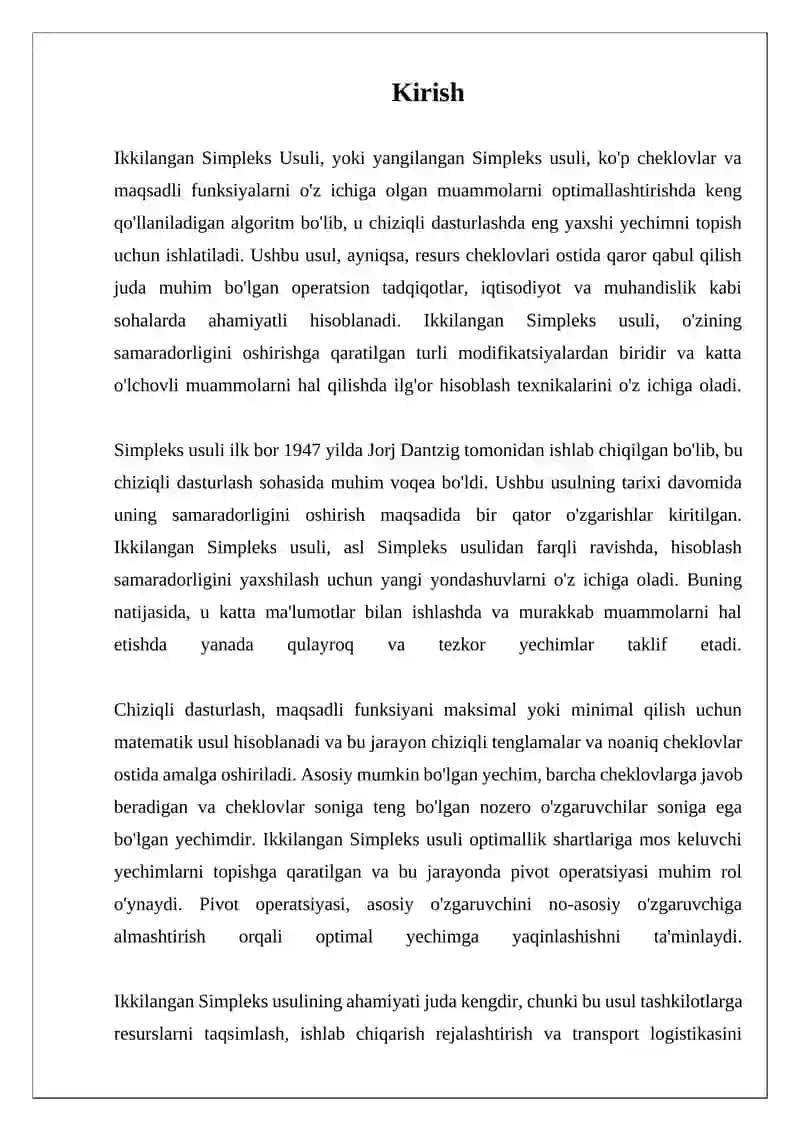 Ikkilangan Simpleks Usuli 3