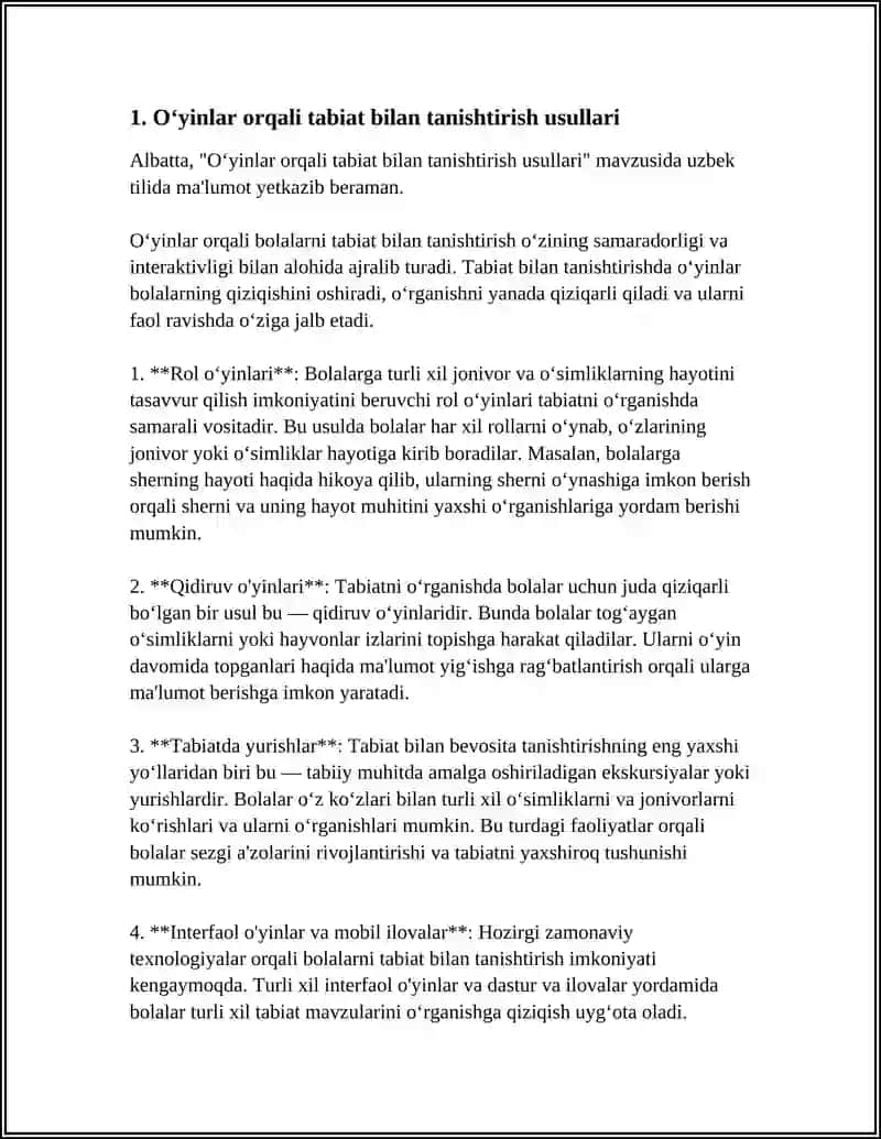 MAKTABGACHA YOSHDAGI BOLALARNI TABIAT BILAN TANISHTIRISH USULLARI 3