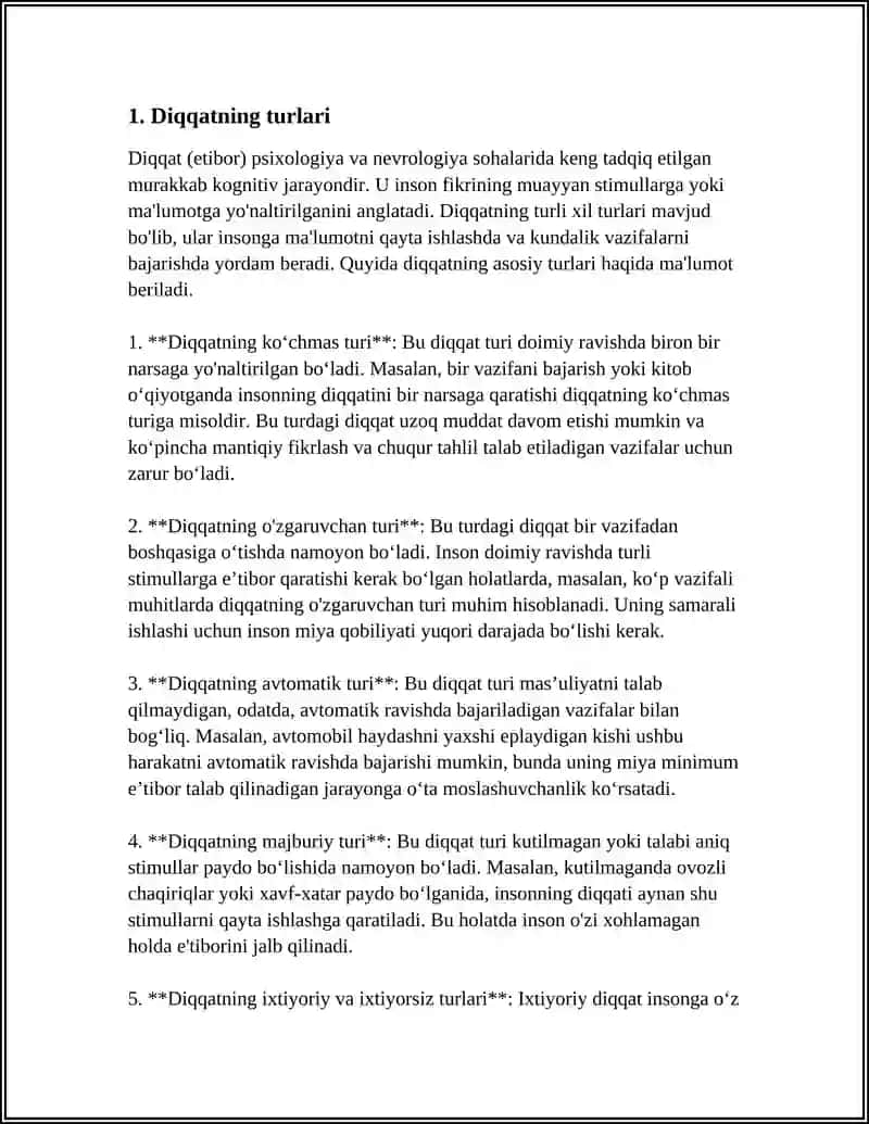 DIQQATNING TURLARI 3