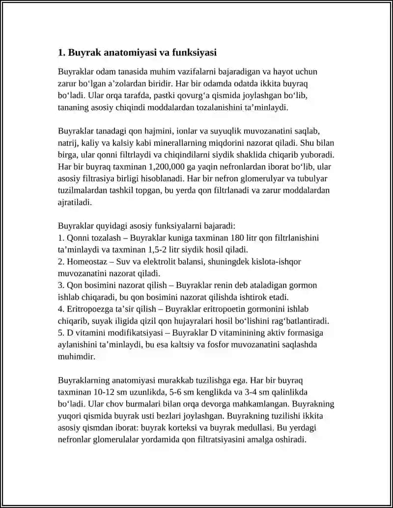 BUYRAK VA UNING KASALLIKLAR 3