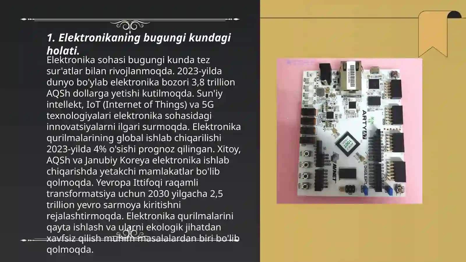 Elektronikaning bugungi kundagi axvoli va asosiy rivojlanish 3