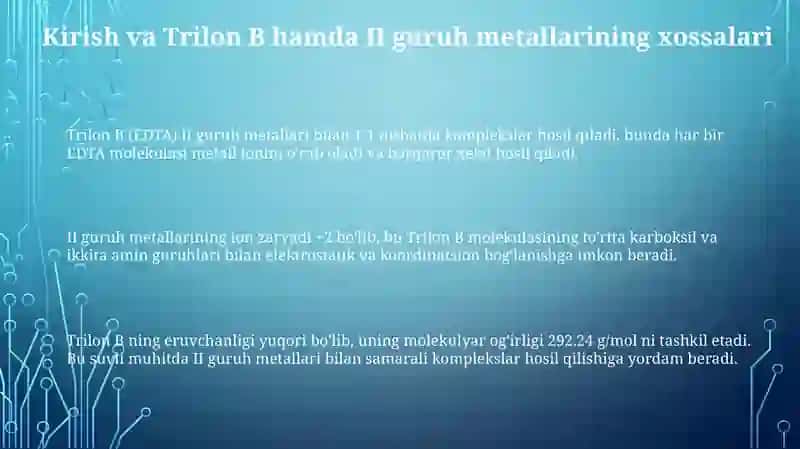Trilon B va II guruh metallari 3