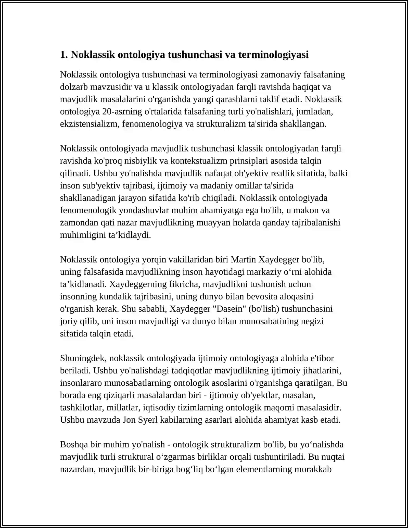 Noklassik Ontologiyaning Yunalishlari va Moxiyati 3