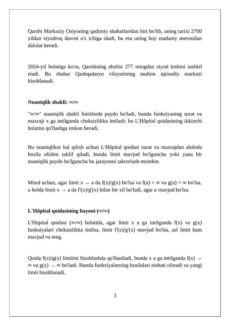 Lopitalning 2-qoidasi 3