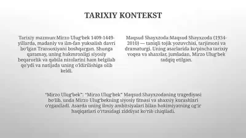 Mirzo Ulug'Bek Tragediyasi 3