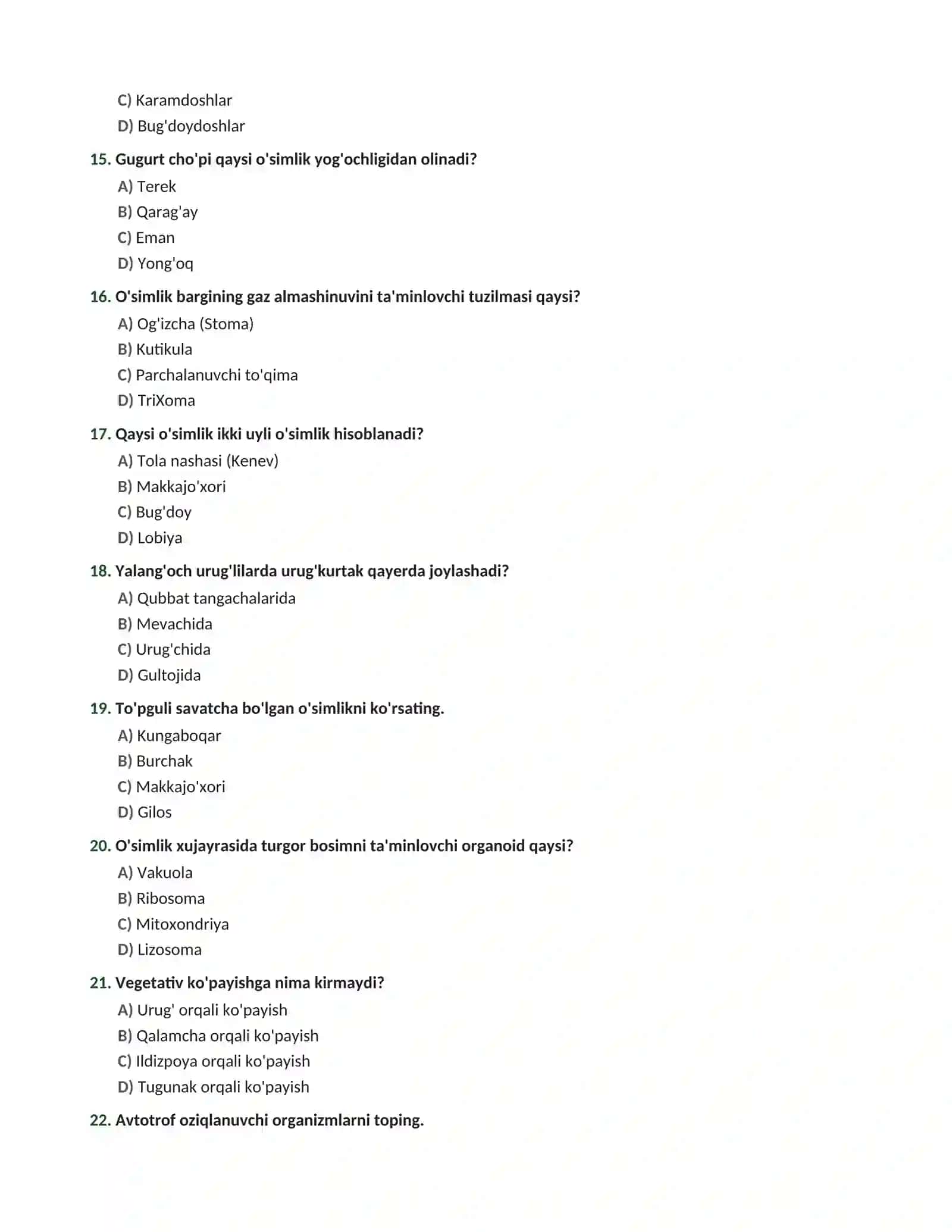 Biologiya_Аttestatsiya_100_Test_2026 test_va_javoblari 3
