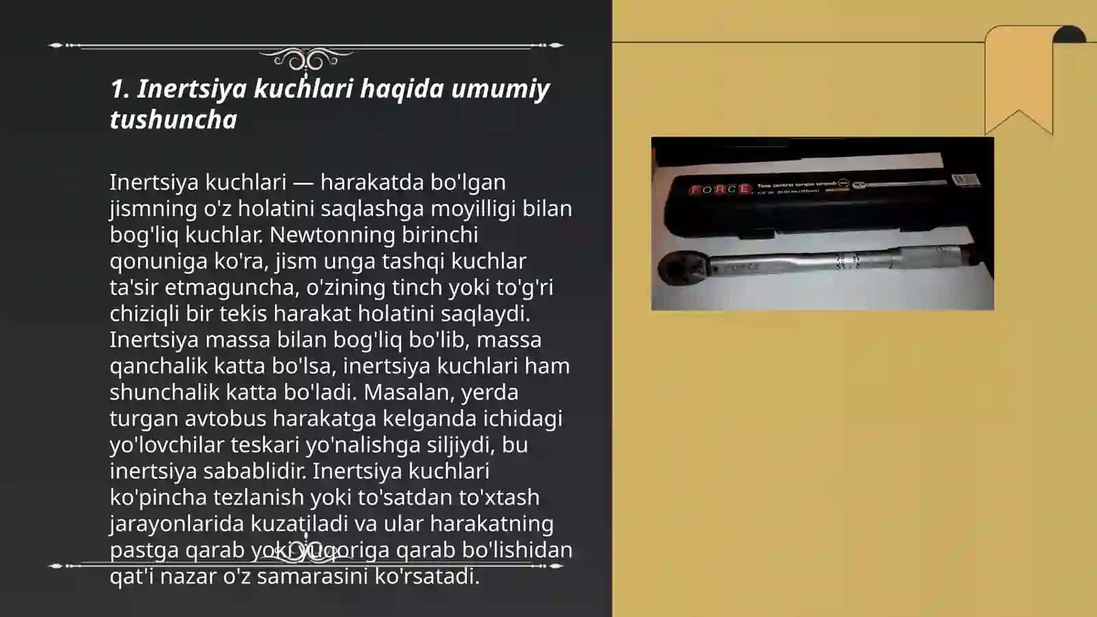 Inertsiya kuchlari 3