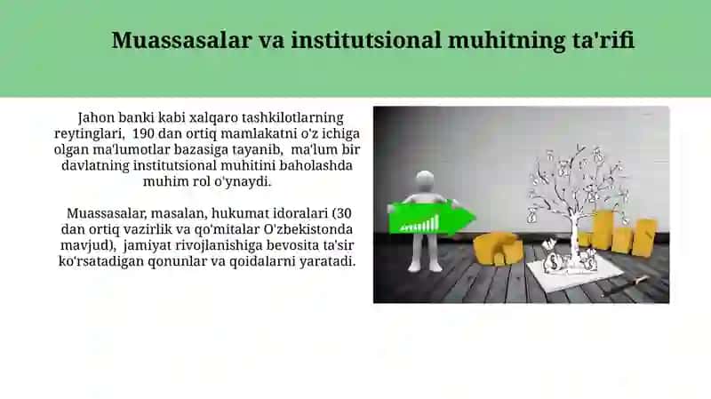 Muassasalar va institutsional muhitning ta'rifi 3