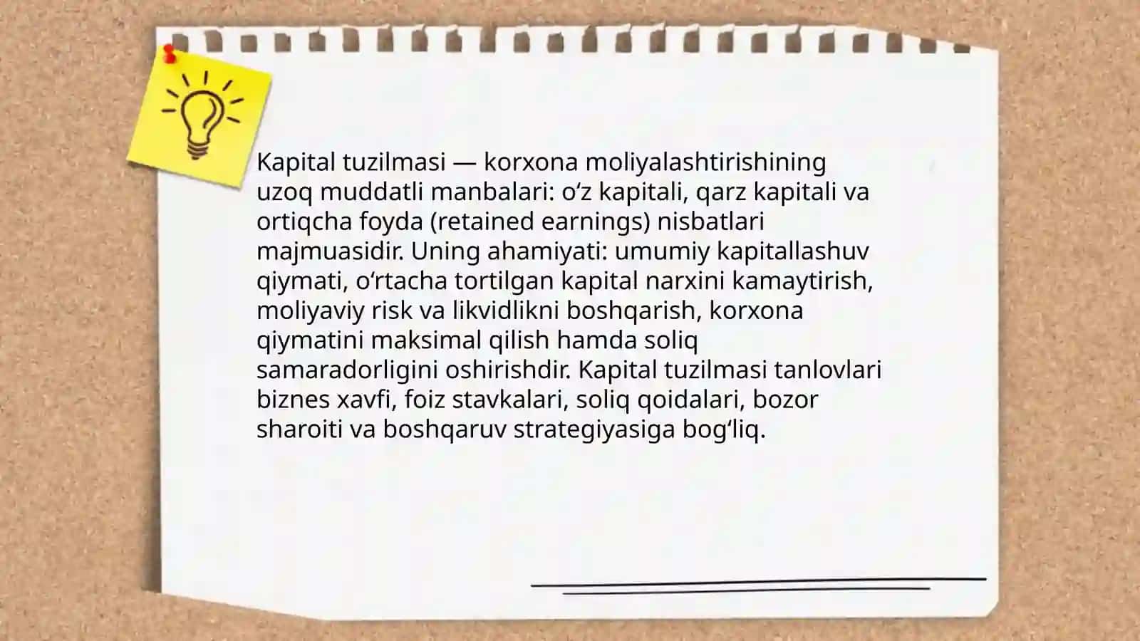 Kapital tuzilmasi va uni boshqarish 3
