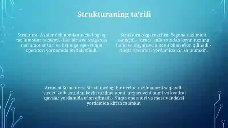Struktura va undan foydalanish 3