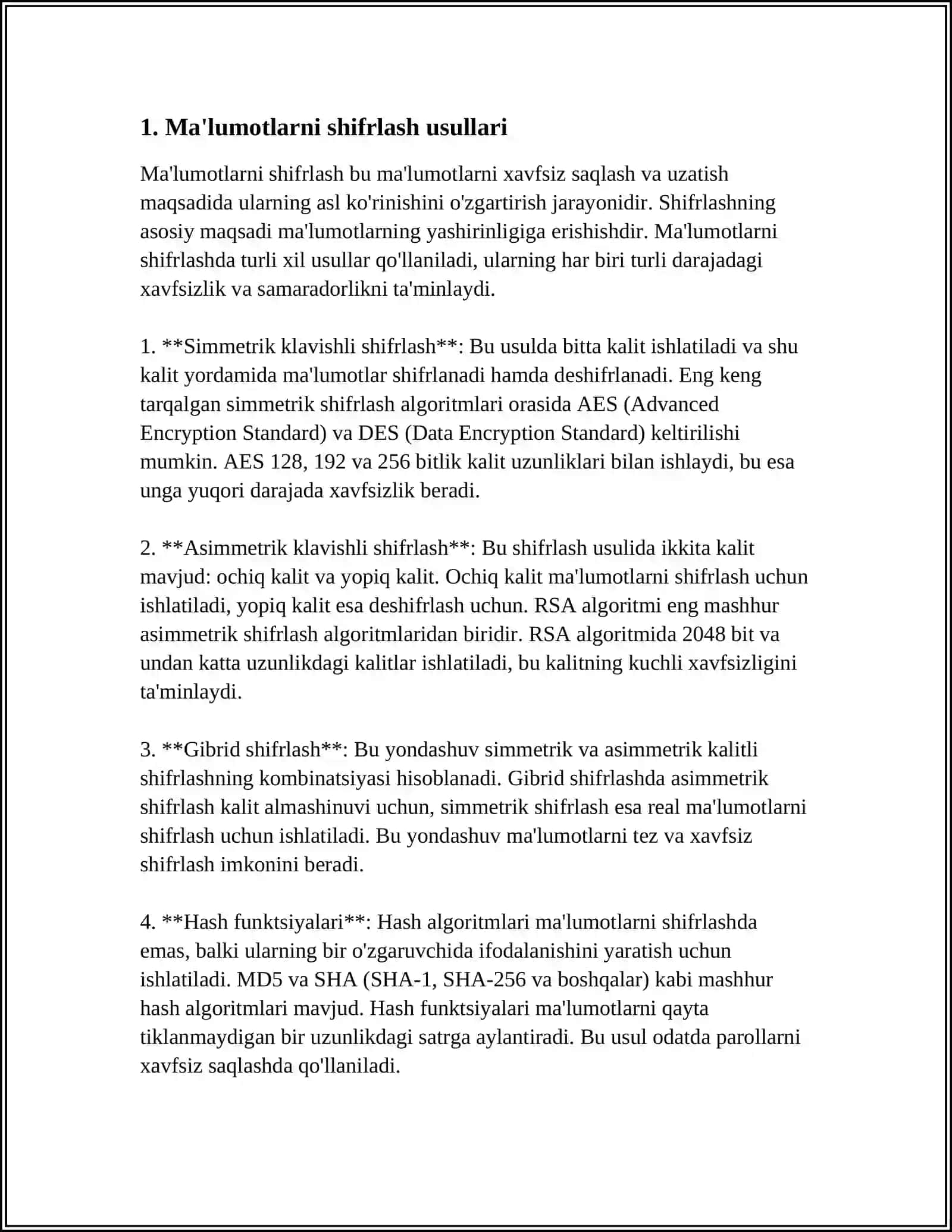 AXBOROTNI HIMOYALASH USULLARINING TIZIMLILIGI 3