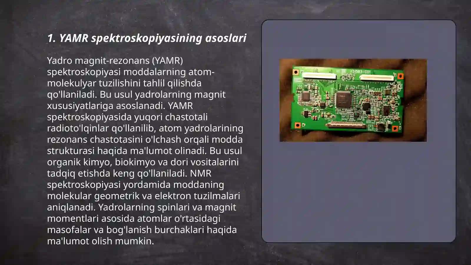 YAMR spektroskopiyasi bòyicha 3