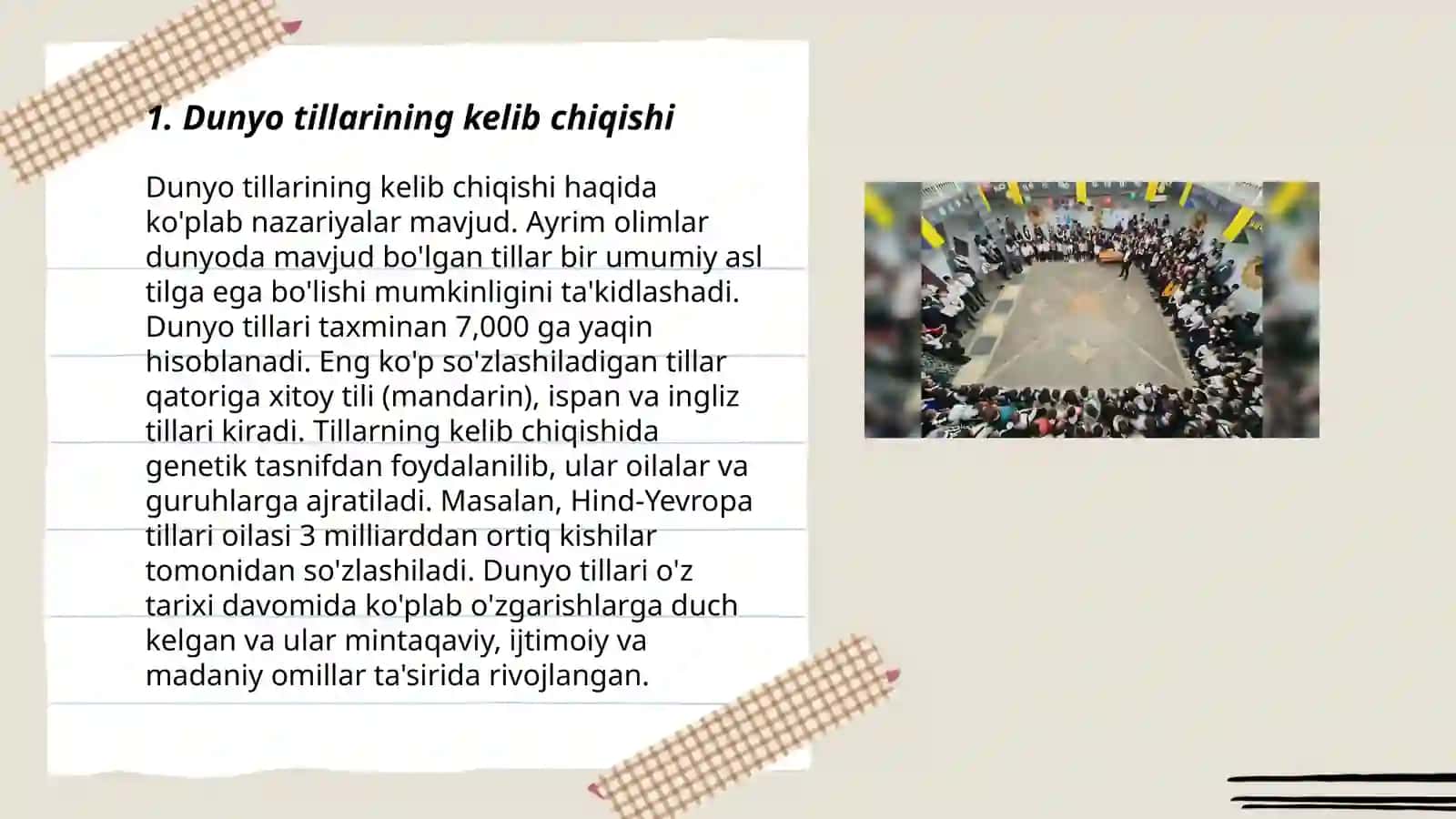Dunyo tillar tavsifi va tillar tasnifi 3