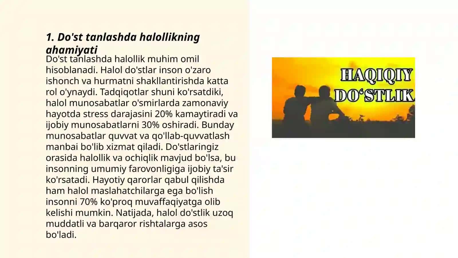Do'st tanlash va do'stlik odobi xususida 3