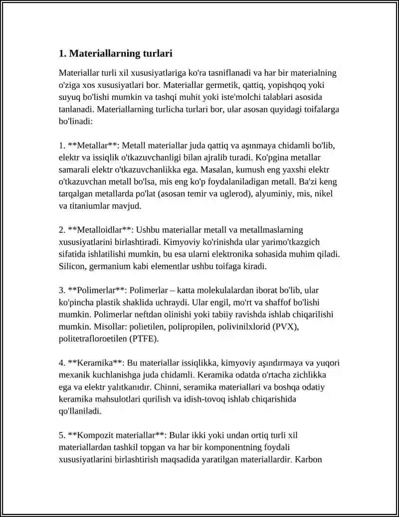 Materiallar va ularning chizmada belgilanishi 3
