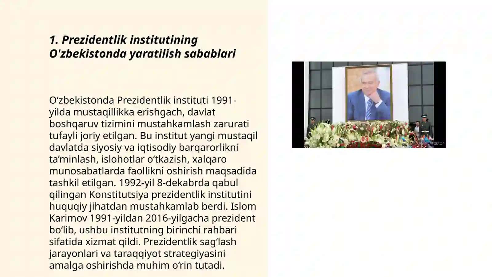 Prezidentlik institutining O'zbekistonda yaratilishi 3
