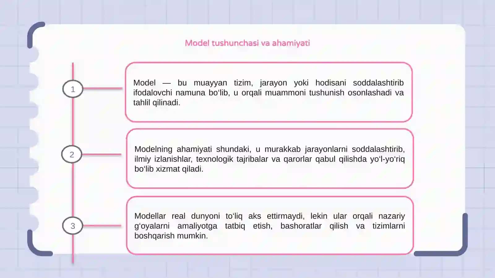Modellarni tuzishning asosiy tamoyillari 3