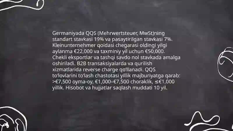 Germaniyaning qo‘shilgan qiymat solig‘i (QQS)ni nazariy va amaliy jihatdan o‘rganish hamda tahlil qilish 3