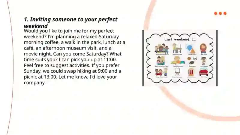 My perfect weekend.Social expressions 3