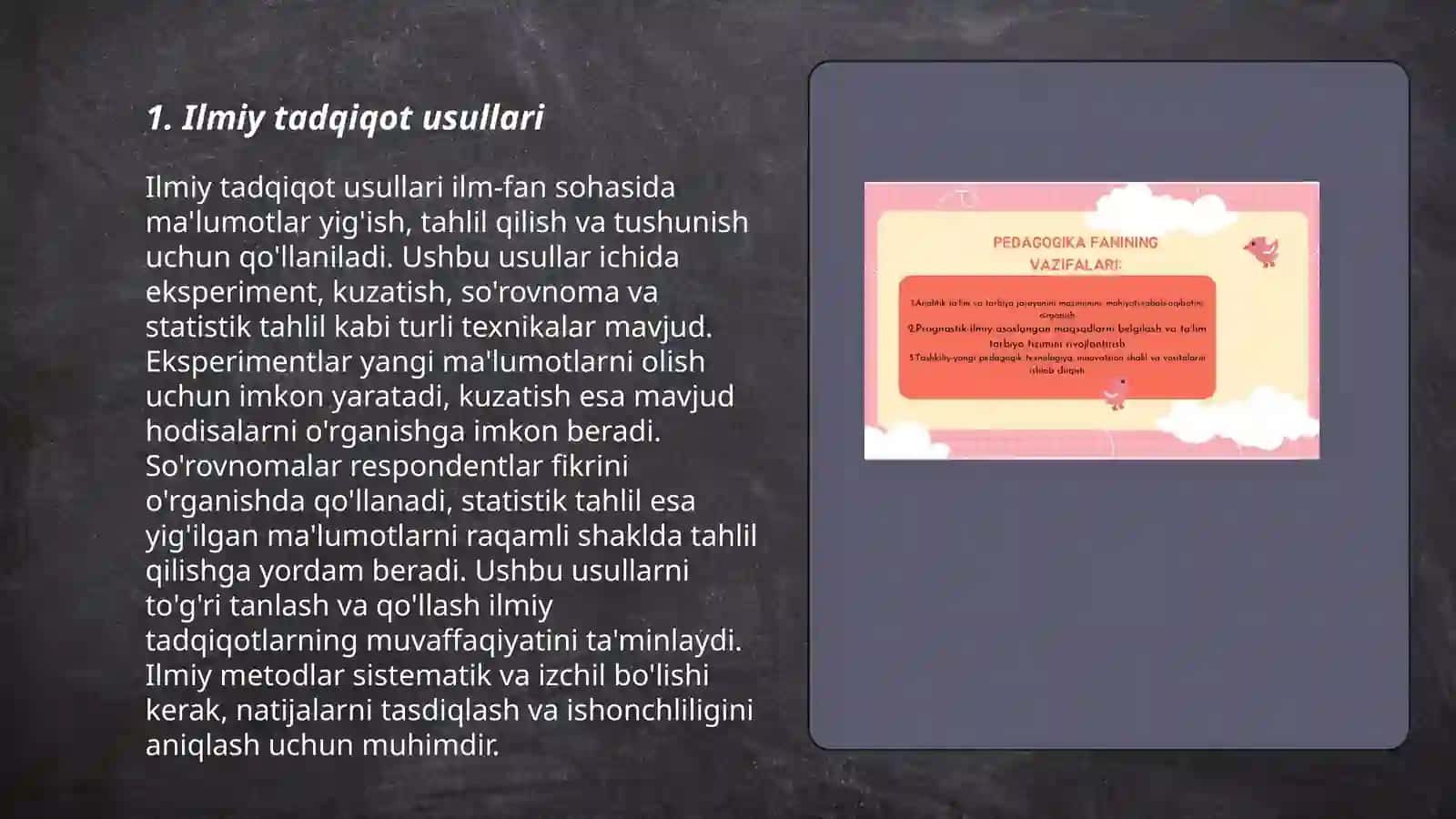 Pedagogikaning ilmiy tadqiqot metodlari 3