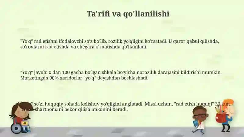 "Yo'q" tushunchasi 3