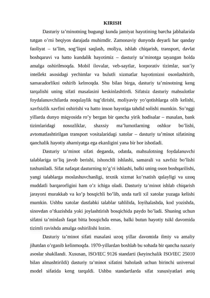 Dasturiy taʼminot uchun sifat mezonlari 3