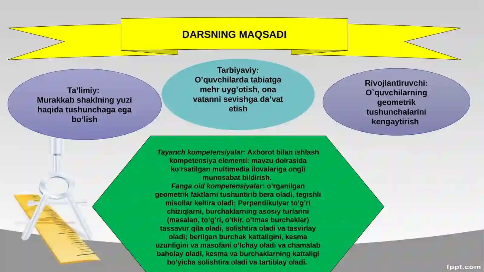 5-sinf Matematika fanidan Murakkab shakllarning yuzi mavzuda ochiq dars ishlanma 3