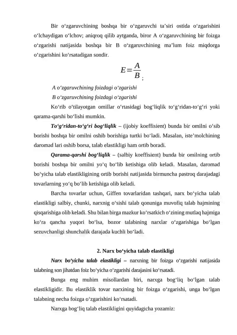 Talab va taklif elastikligi 3