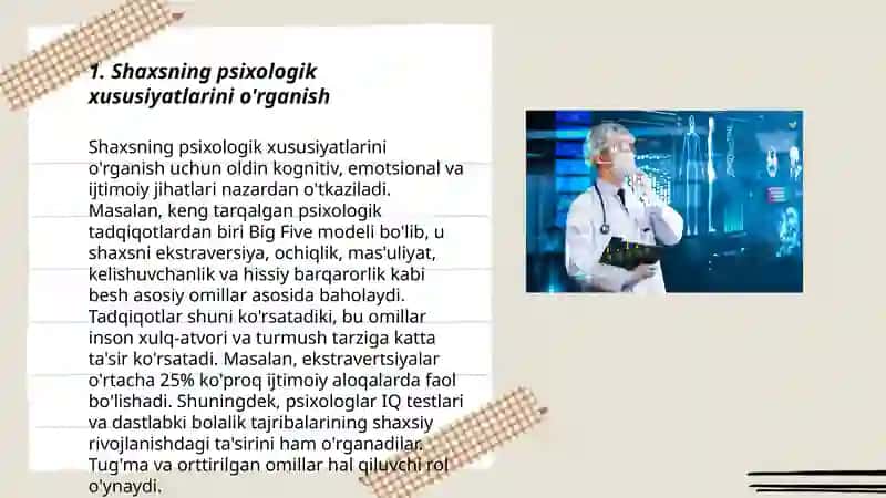 Psixodiagnostik tekshiruv va tadqiqotlar 3