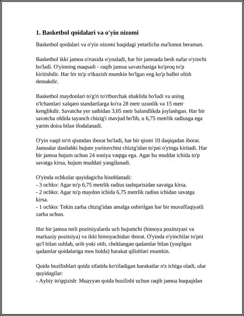BASKETBOL SPORT O'YINLARI 3