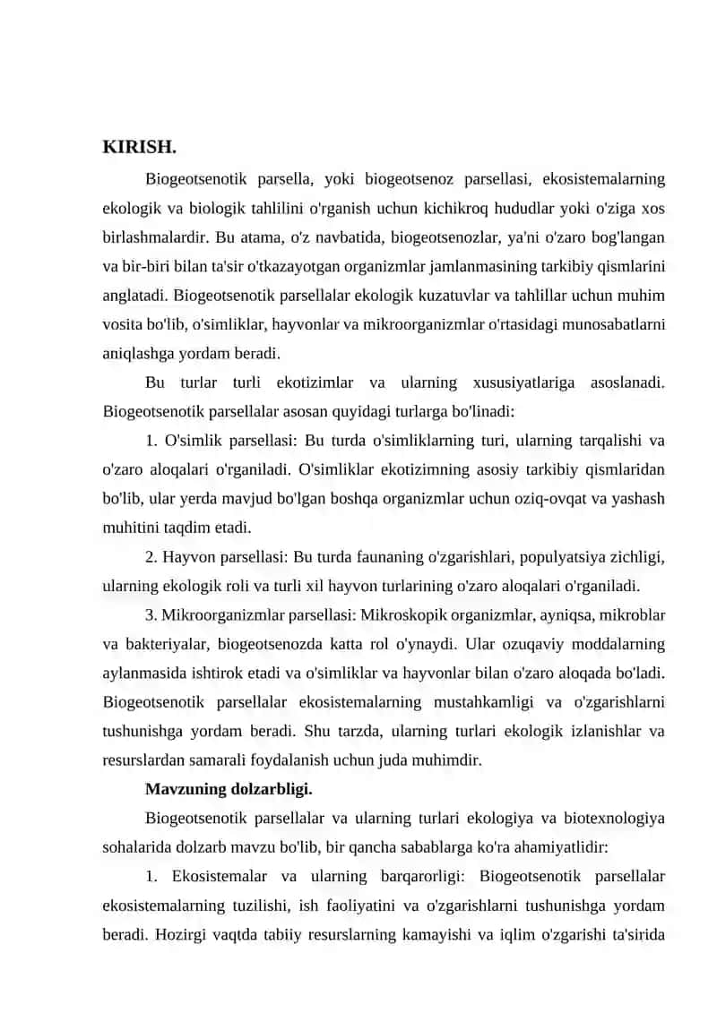 Biogeotsenotik parsella va uning turlari 3