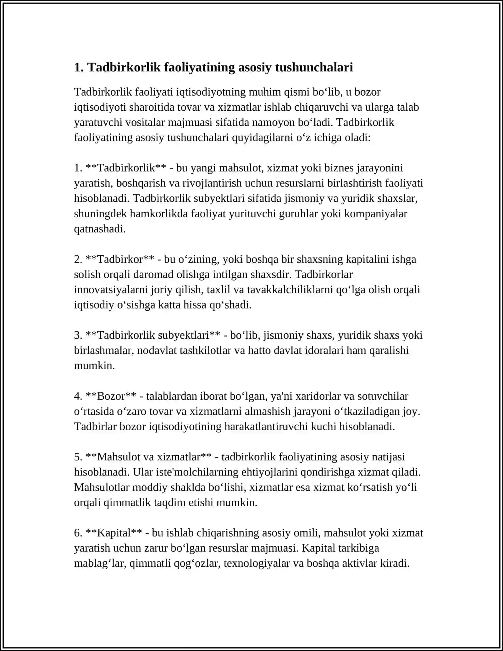 Tadbirkorlik faoliyati 3