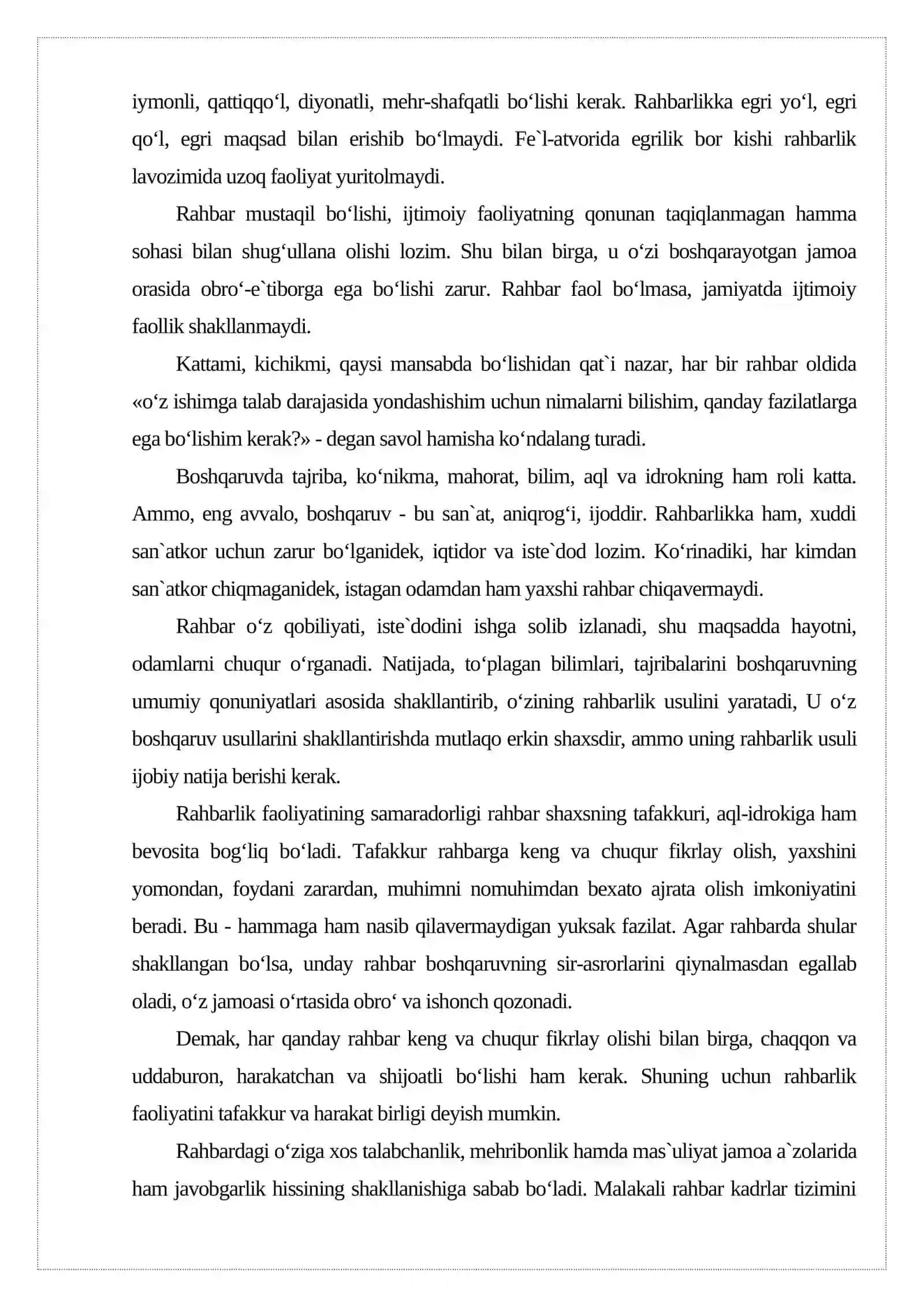 Davlat xizmatchisining rahbarlik uslubi, fazilatlari va madaniyati 3