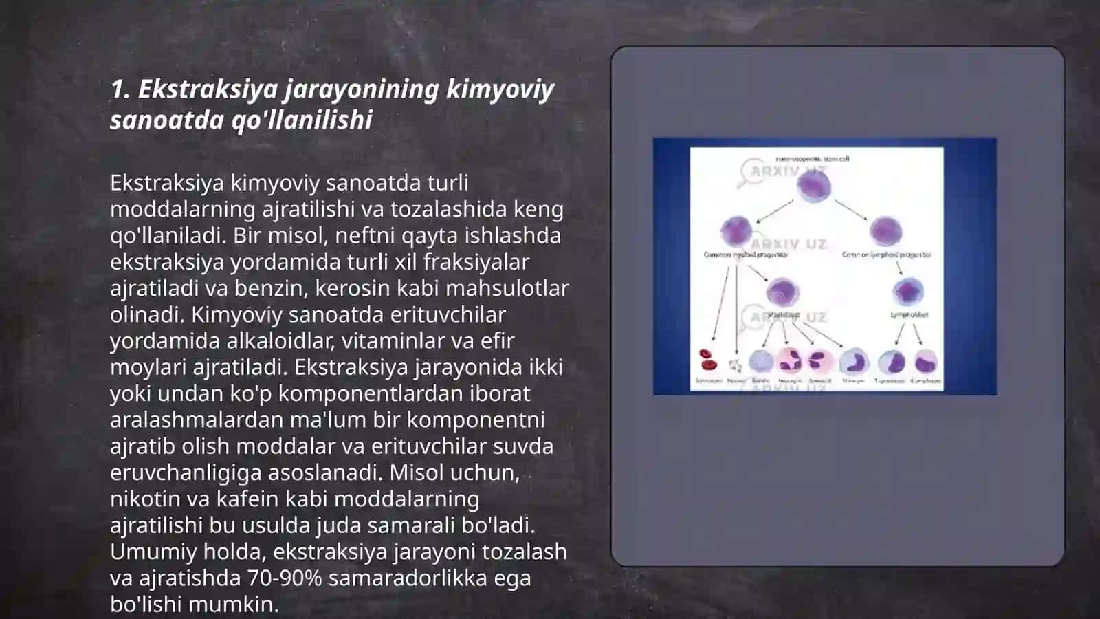 Ekstraksiya jarayonining qo'llanilishi 3