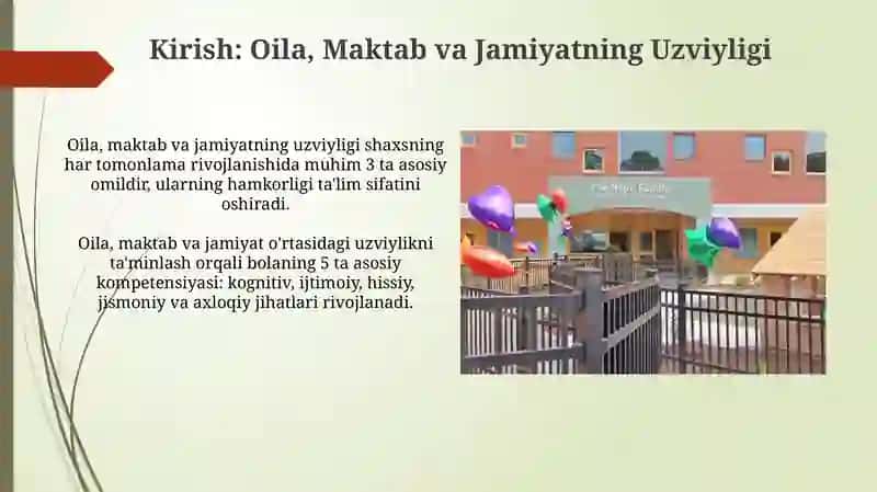 Oila maktab va jamotchilikning uzviyligi 3