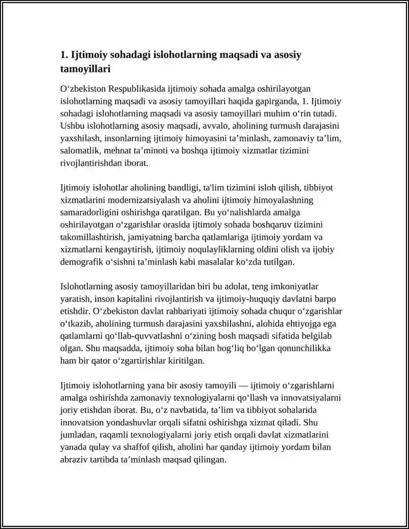 O'ZBEKISTONDA IJTIMOIY SOHADA AMALGA OSHIRILAYOTGAN O‘ZGARISHLAR MAZMUN VA MOHIYATI 3