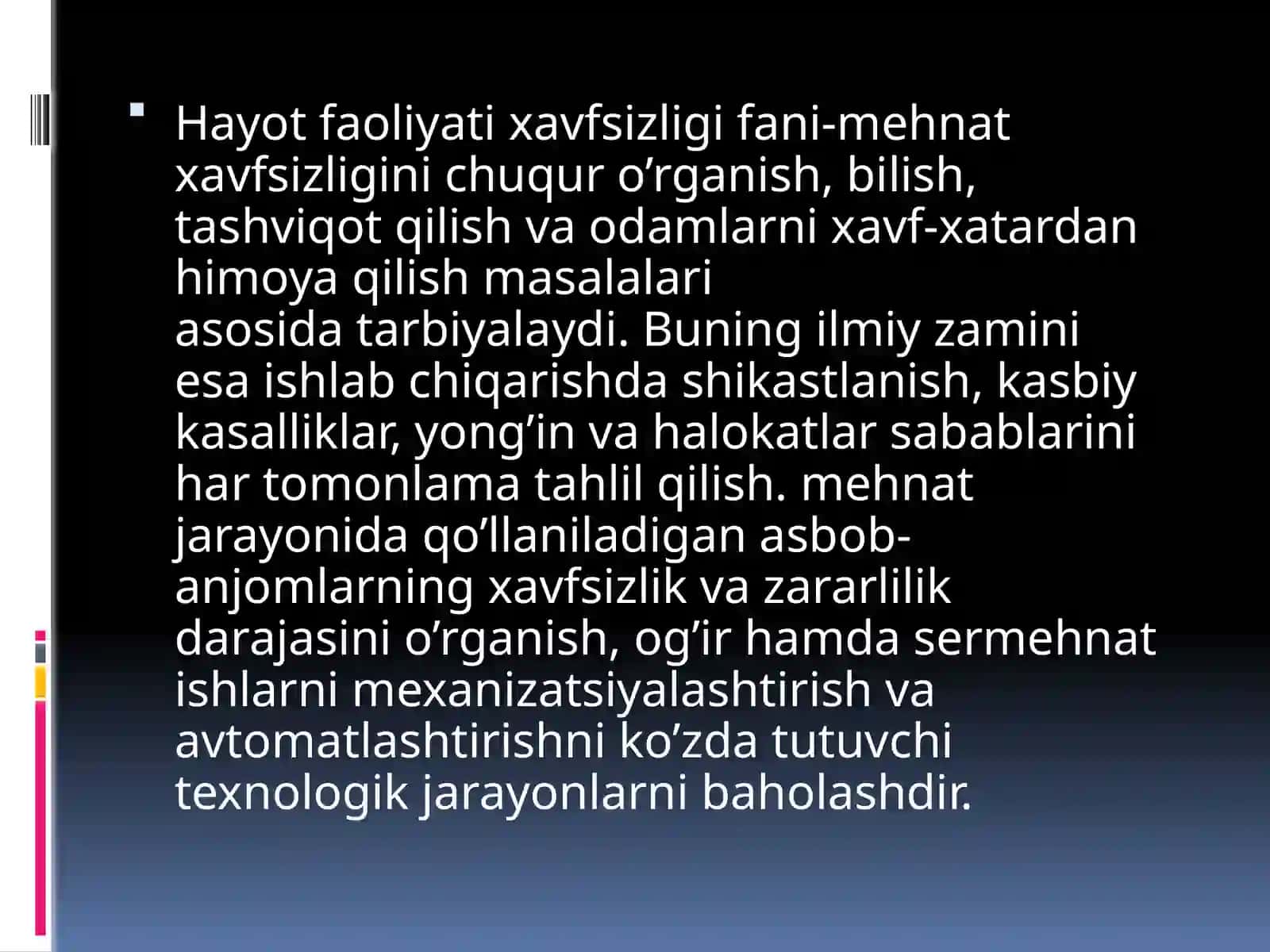 Hayot xafsizligini boshqarish 3