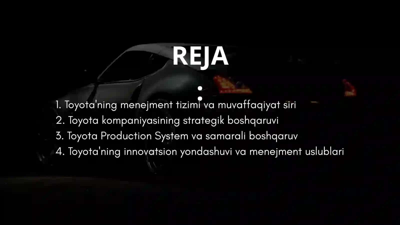 Toyota kompaniyasining boshqaruv usullari va uslubi 3