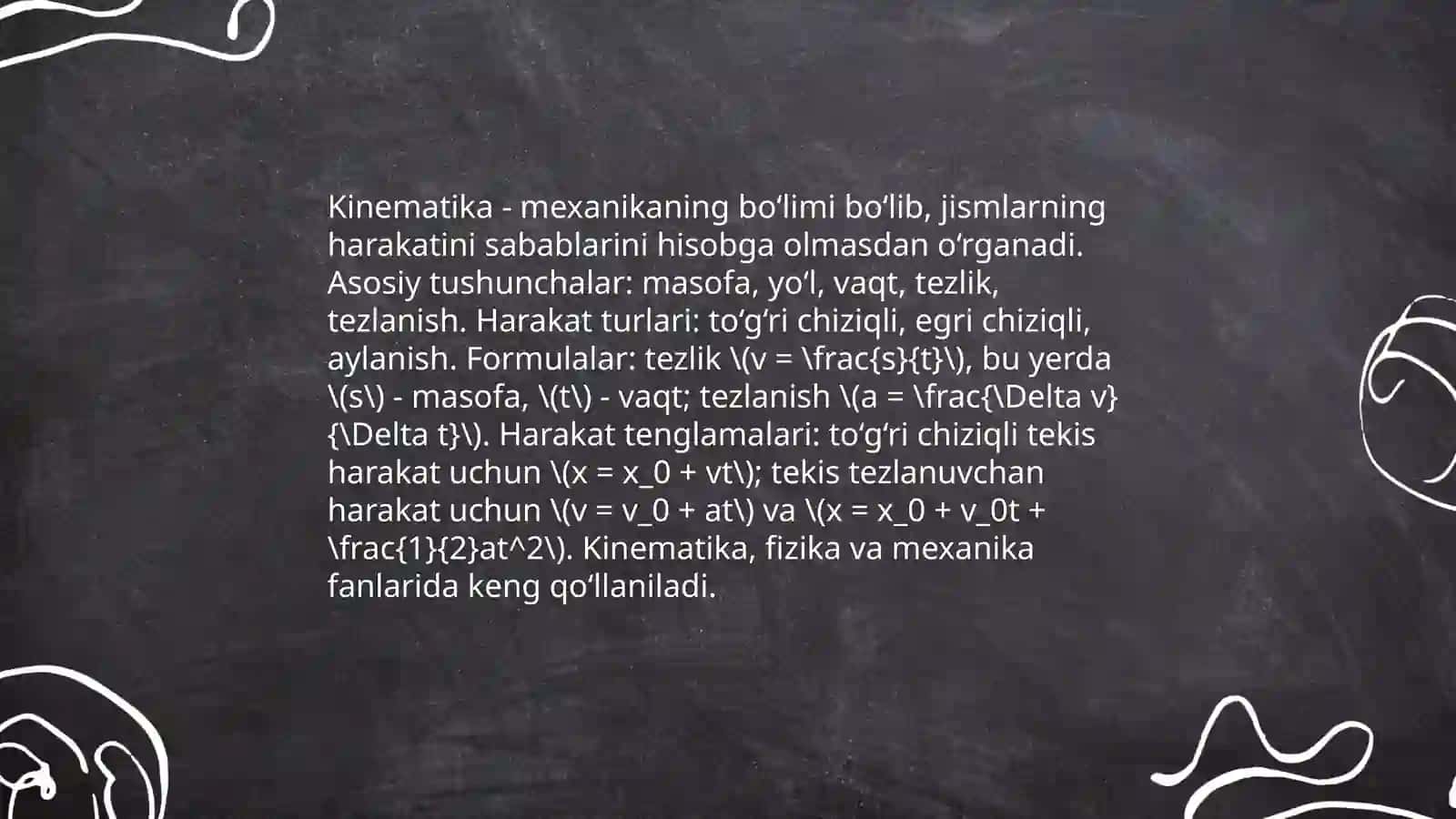 Kinematika - Fizika fanlari 3