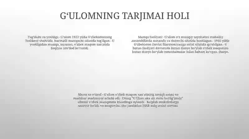 GʻUlom Aka Siz Meni BorligʻImsiz 3